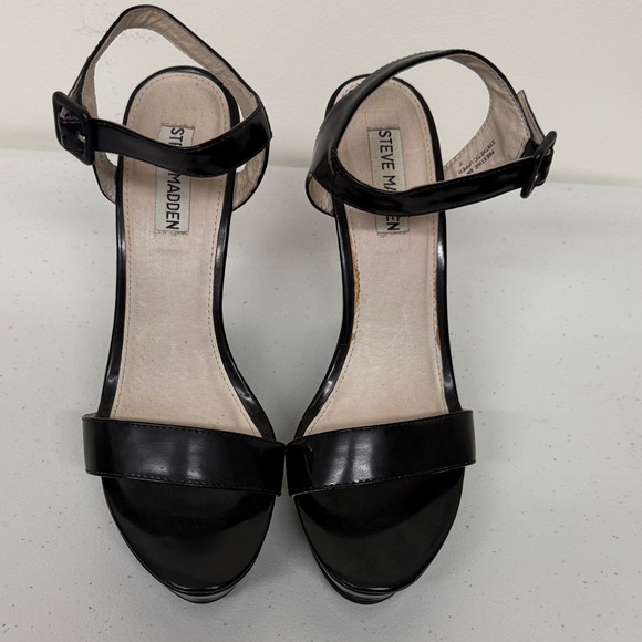 Steve Madden Black Strappy Heels - Picture 1 of 5